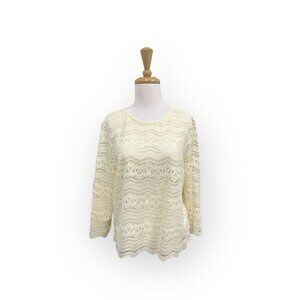 Anthropologie Dolan Lace Tee Size M Medium Cream Blouse